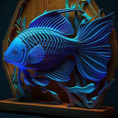 3D модель Синяя неоновая рыба (STL)
